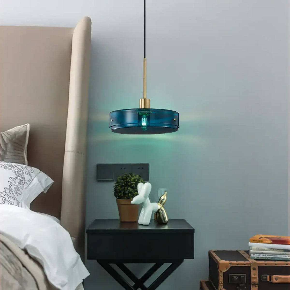 Pendelleuchte aus Glas Blau für Esszimmer