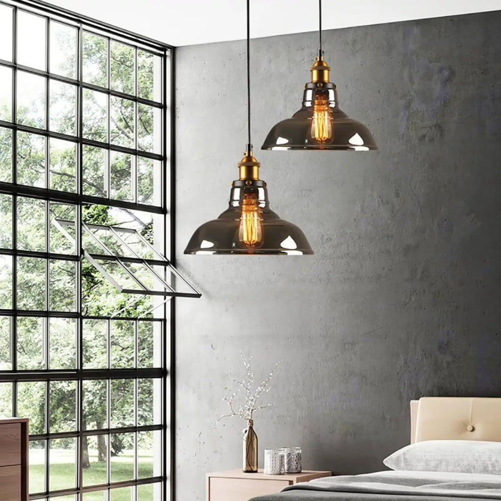 Pendelleuchte aus Rauchglas für Esszimmer