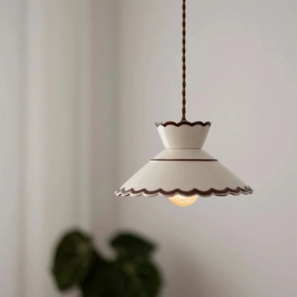 Pendelleuchte Vintage Keramik und Messing
