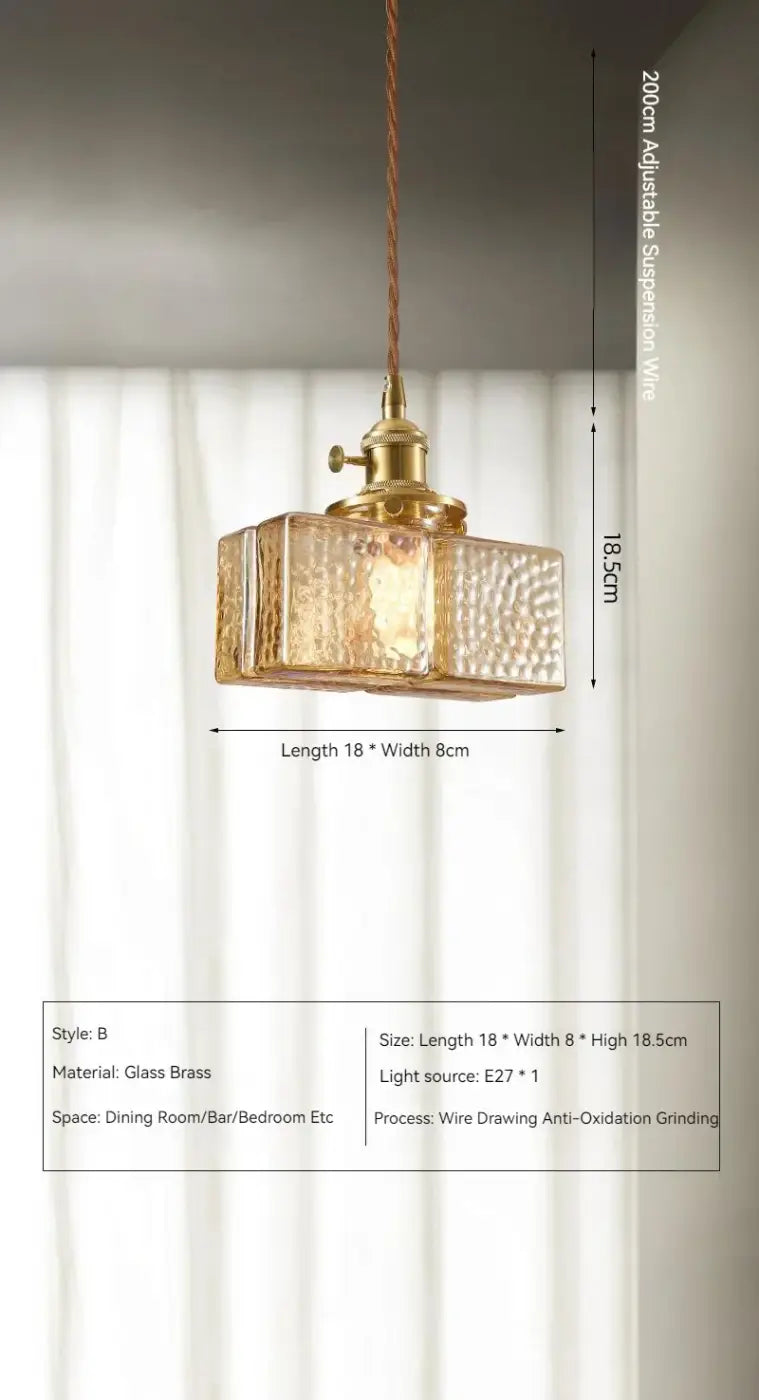 Pendelleuchte Glas und Messing Sanftes Licht