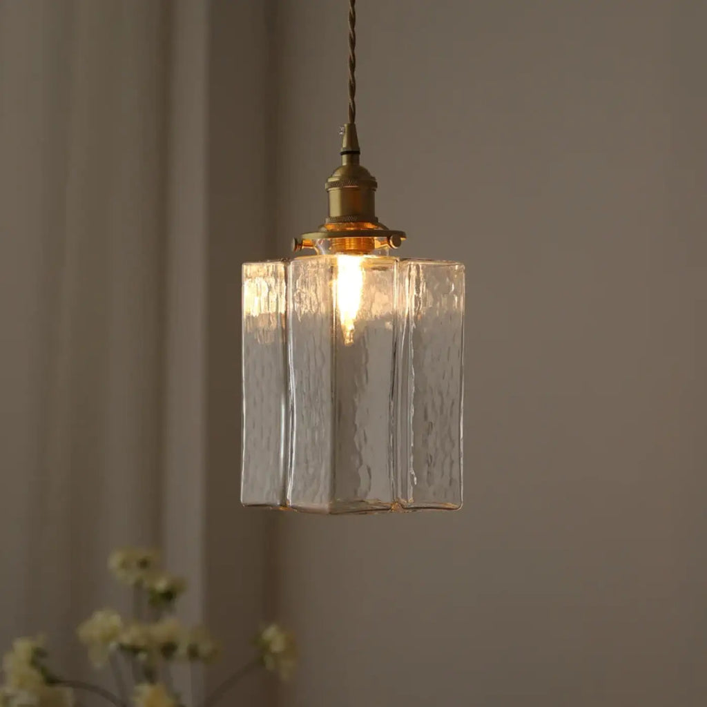 Pendelleuchte Glas und Messing Sanftes Licht