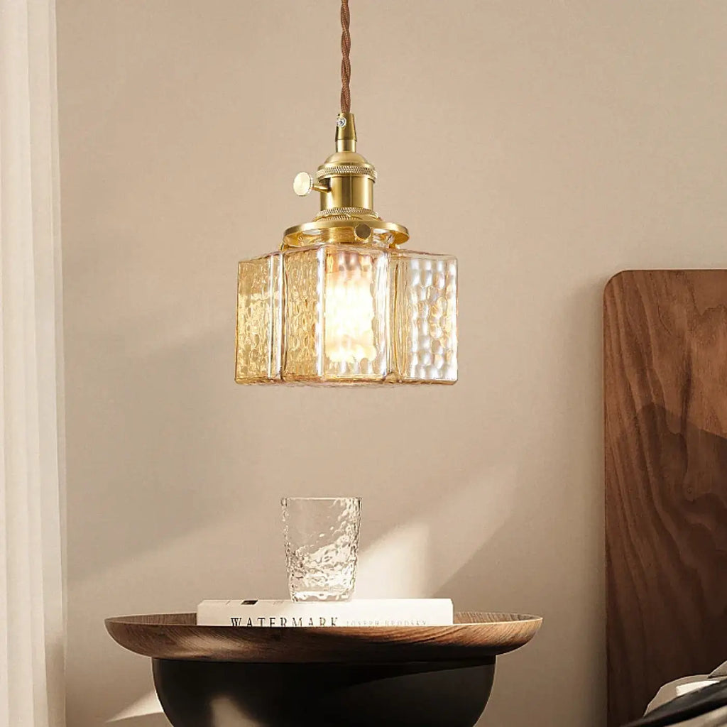 Pendelleuchte Glas und Messing Sanftes Licht