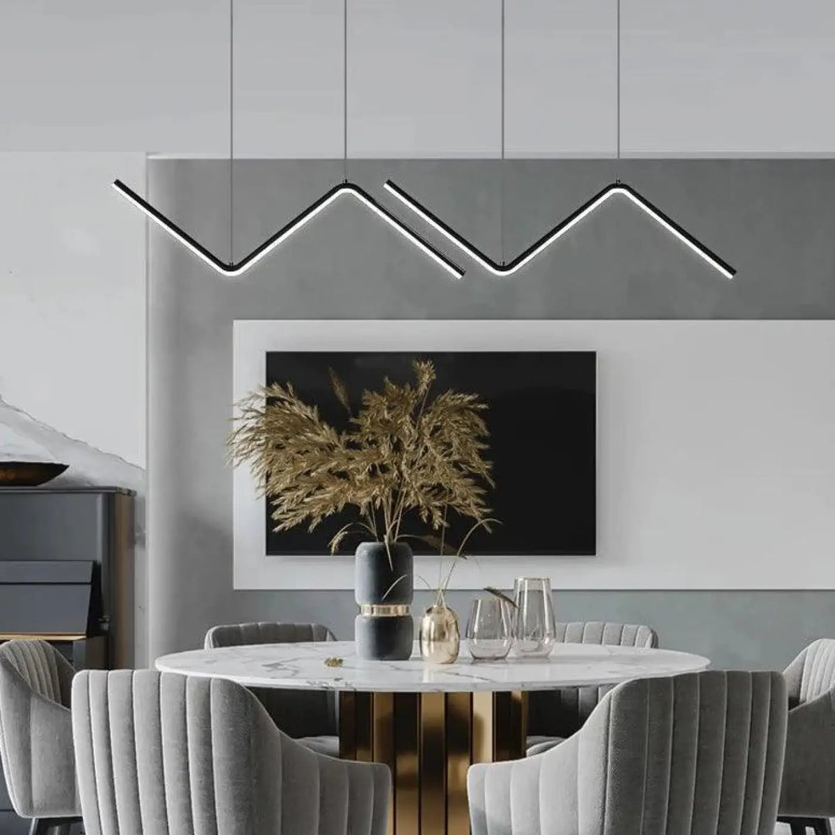 Pendelleuchte LED Zickzack für Esszimmer