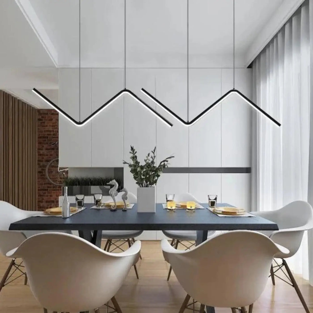 Pendelleuchte LED Zickzack für Esszimmer