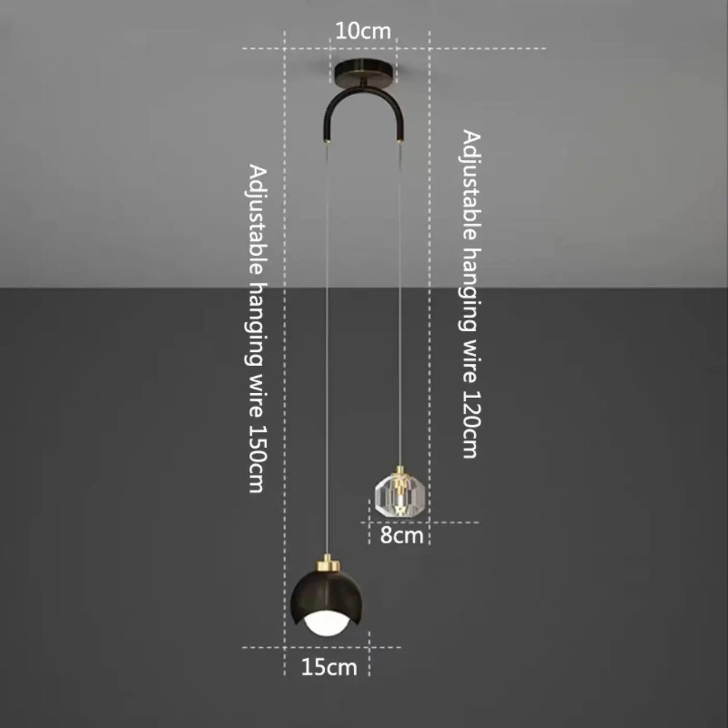 Pendelleuchte Duo Schwarz und Gold Design