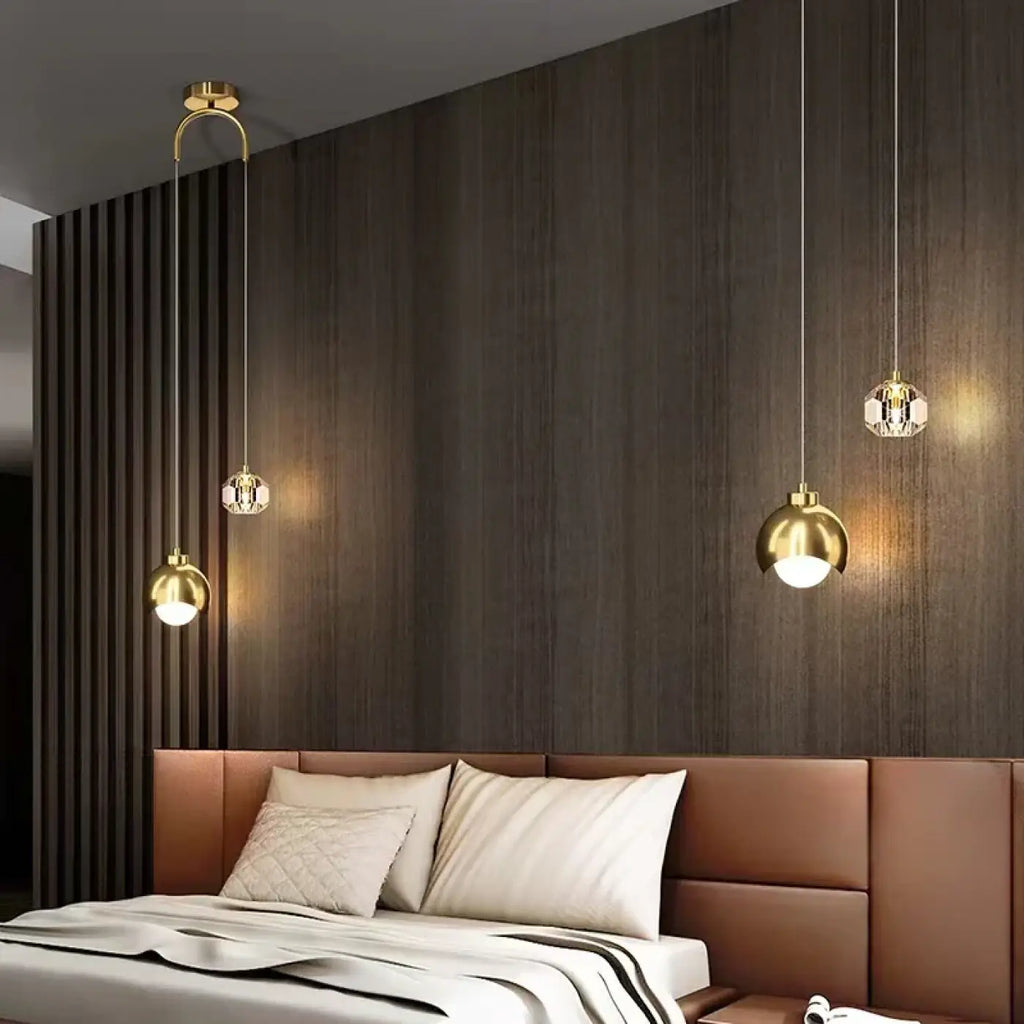 Pendelleuchte Duo Schwarz und Gold Design