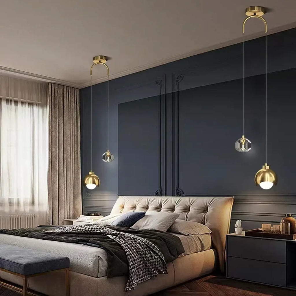 Pendelleuchte Duo Schwarz und Gold Design