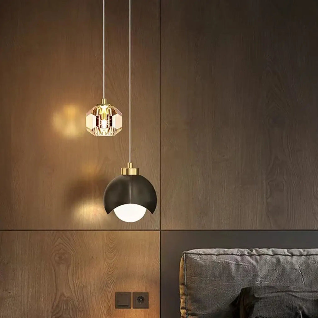 Pendelleuchte Duo Schwarz und Gold Design