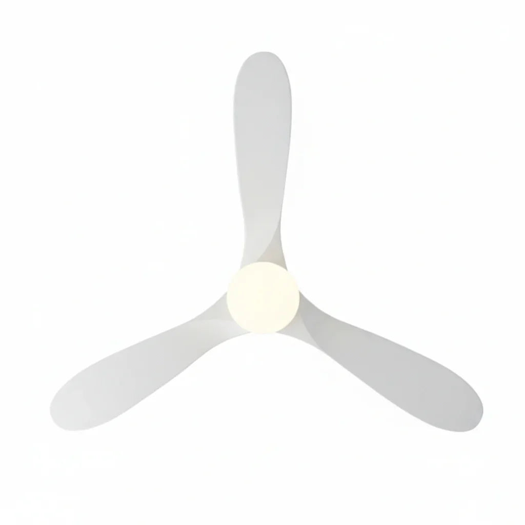 Brise | Vintage-Ventilator Weiß und weißem Holz, LED