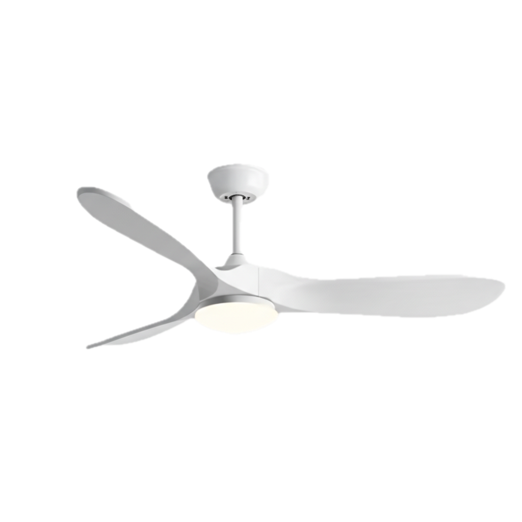 Brise | Vintage-Ventilator Weiß und weißem Holz, LED