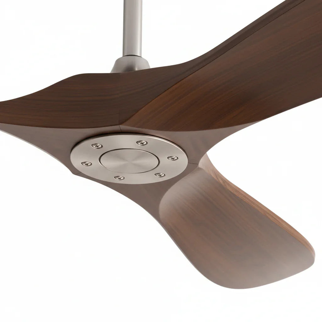 Aquilon | Vintage-Ventilator Silber und dunklem Holz