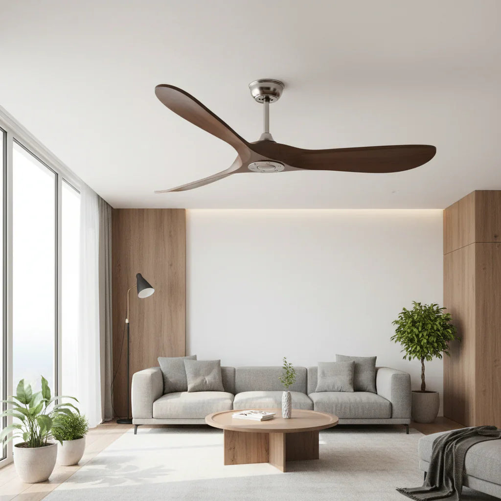 Aquilon | Vintage-Ventilator Silber und dunklem Holz