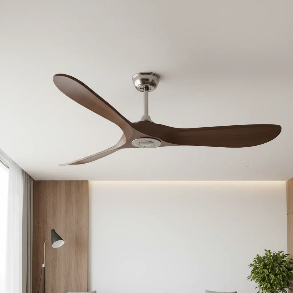 Aquilon | Vintage-Ventilator Silber und dunklem Holz
