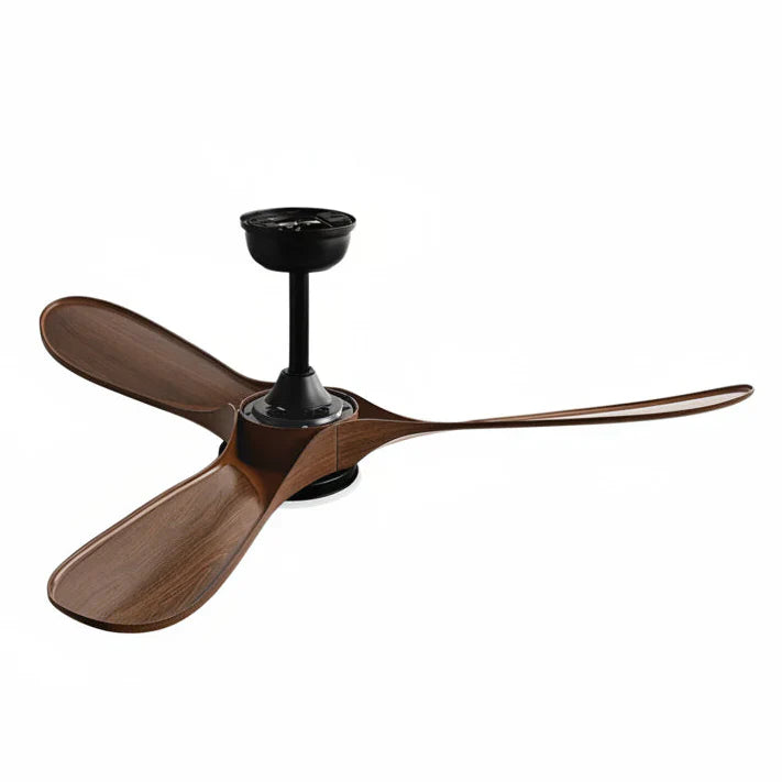 Mistral | Vintage-Ventilator Schwarz und dunklem Holz, LED