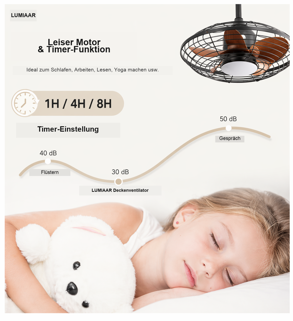 Vector | Moderner Ventilator LED Fernbedienung 51 cm